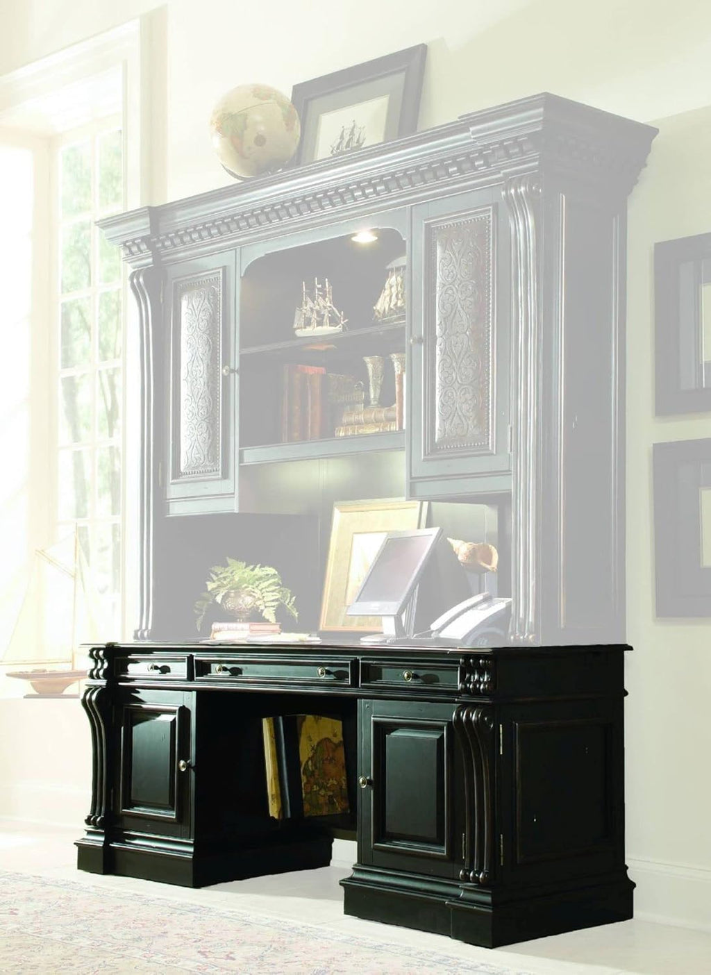 Black Computer Credenza Desk R696