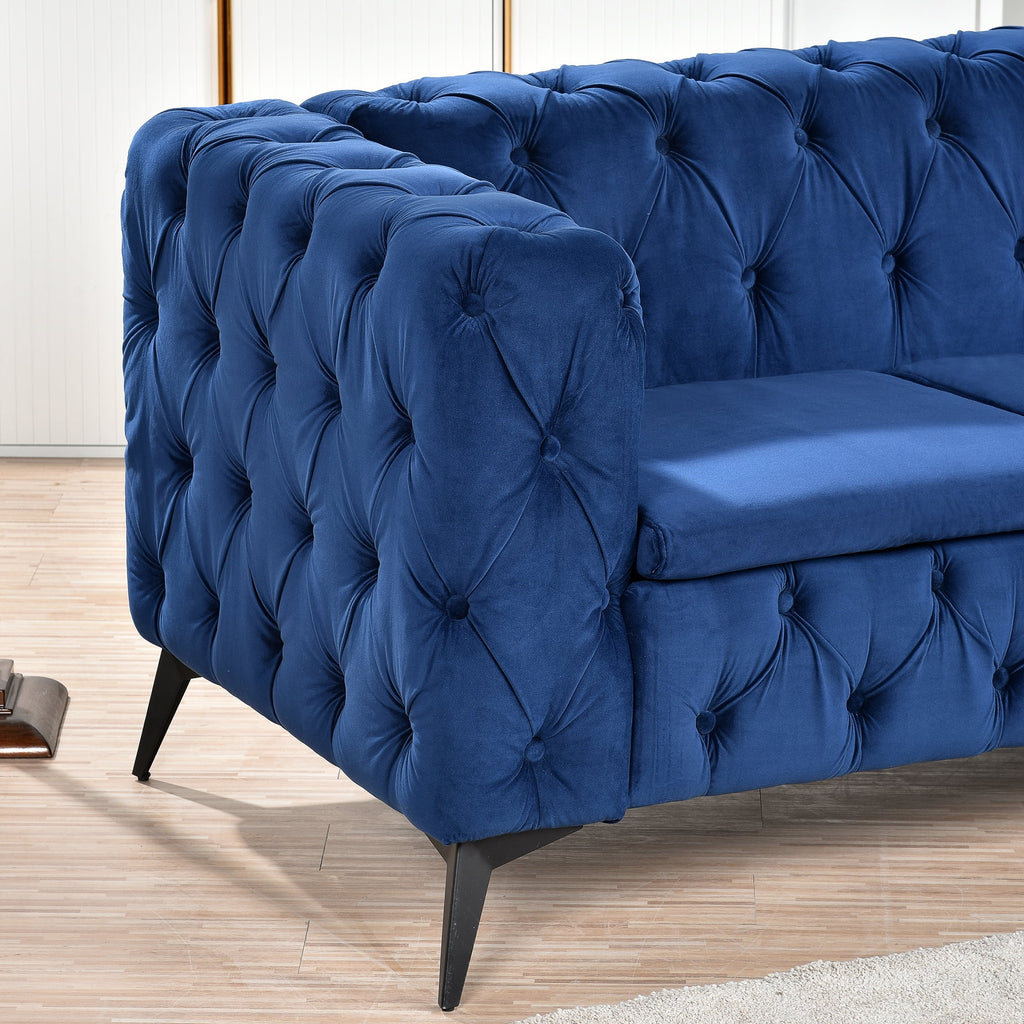 3 Seater Velvet Tufted Sofa with Removable Cushions M927