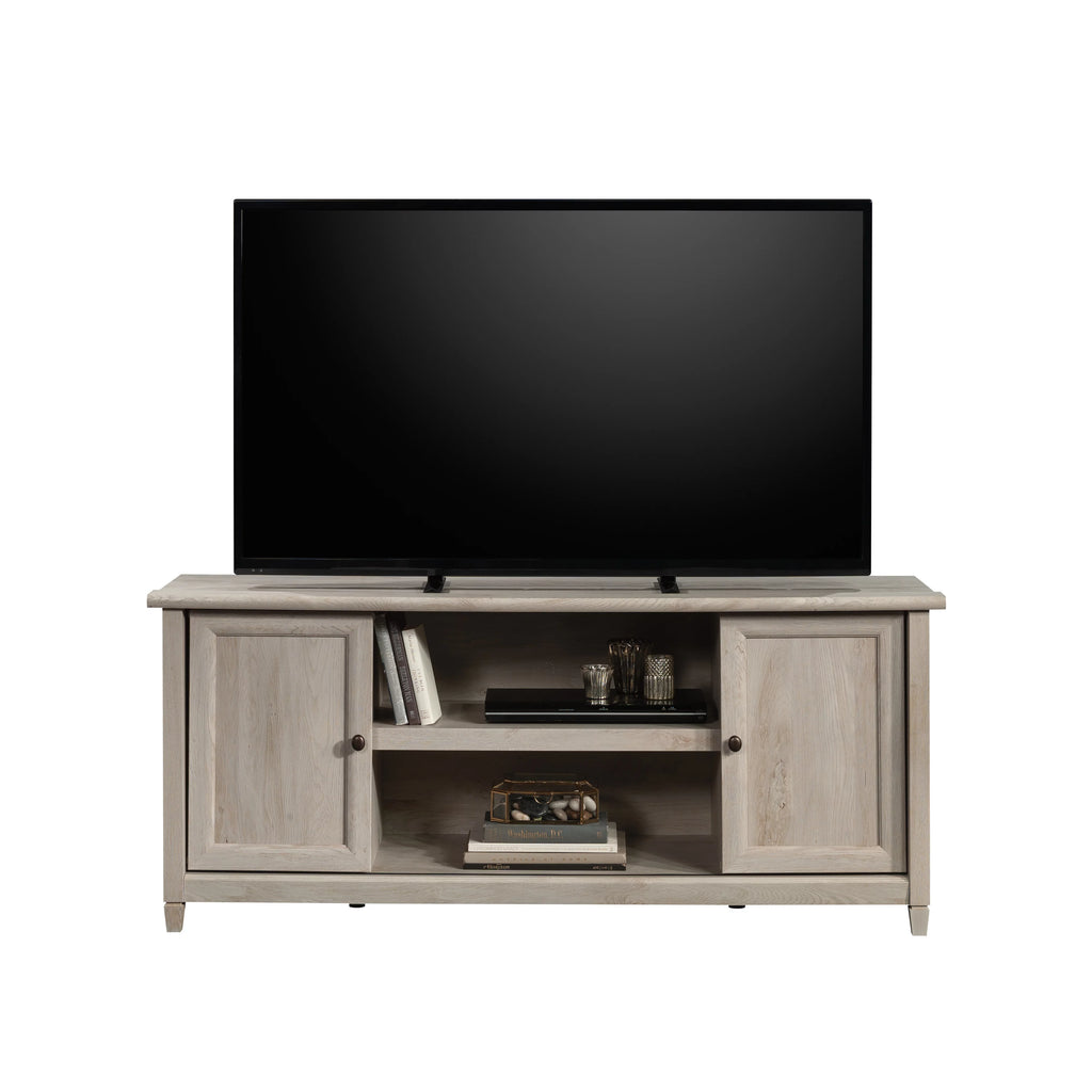 Chalked Chestnut Finish TV Stand with Shelves & Sliding Doors V87402