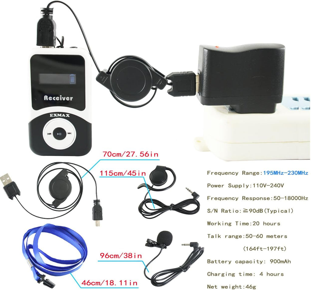 Wireless Tour Guide System Headsets (1 Transmitter 6 Receivers) Z735