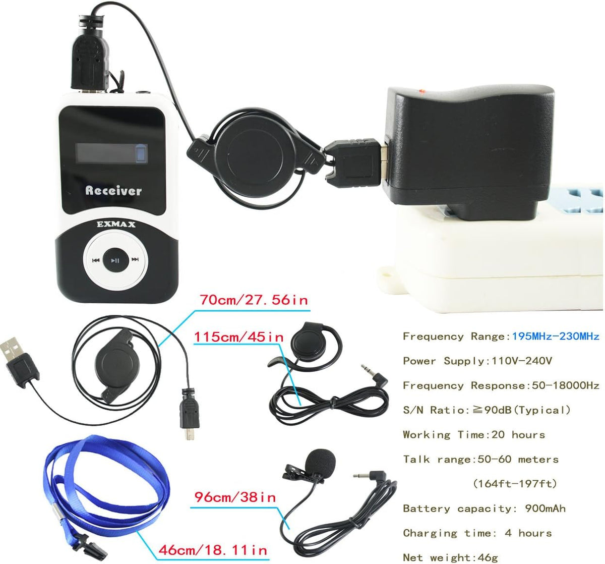 Wireless Tour Guide System Headsets (1 Transmitter 6 Receivers) Z735