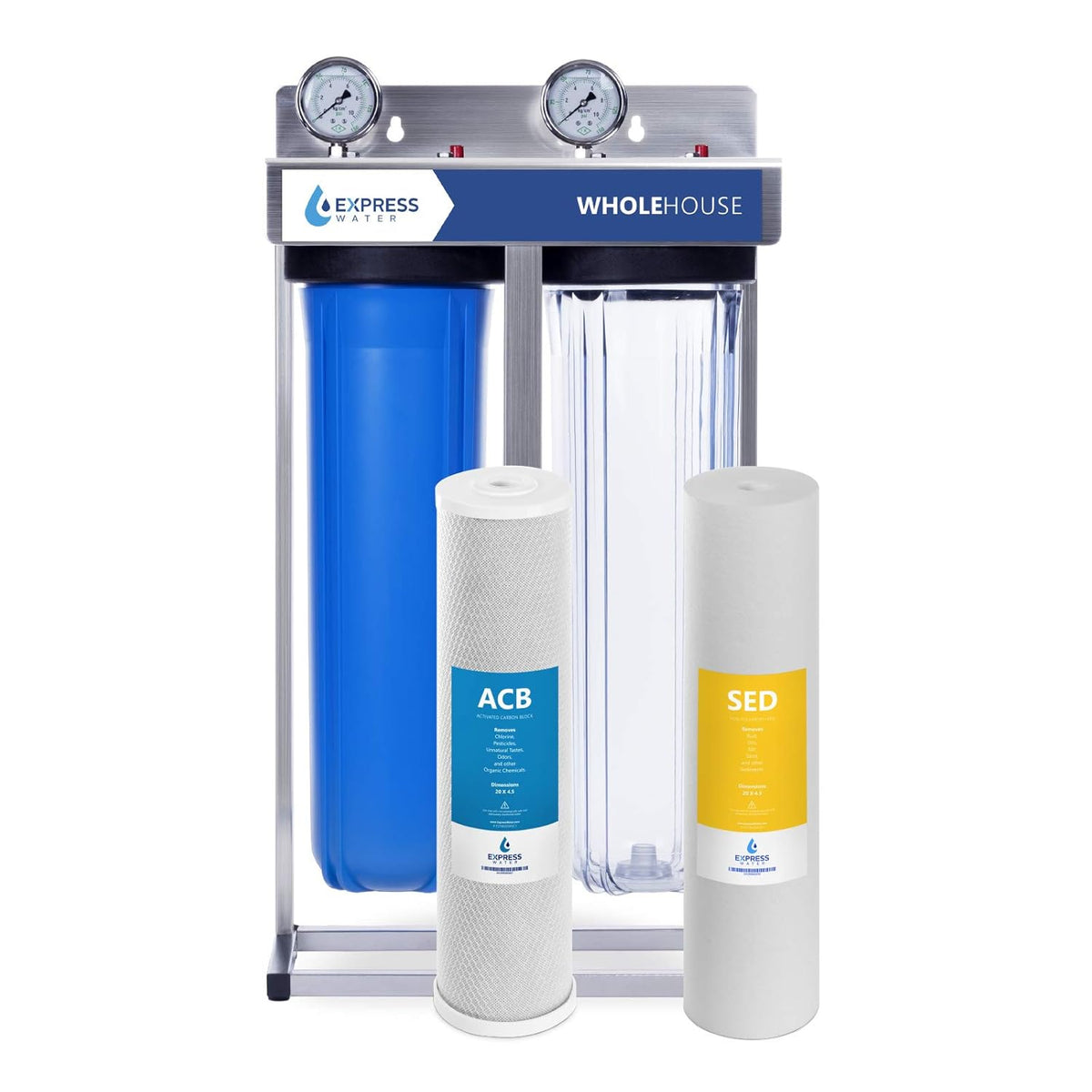 2 Stage Whole House Water Filter with Sediment and Carbon Filter N637358
