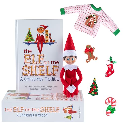 Blue Eyed Boy Elf Doll with 5 Velcro X-Mas Accessories K6548