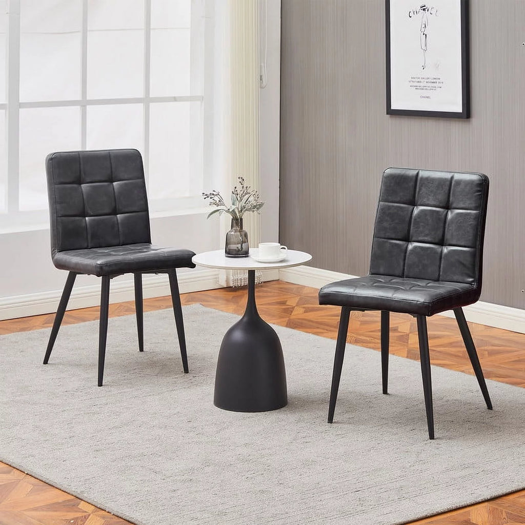 Faux Leather Upholstered Dining Chair Set of 2 Y17127