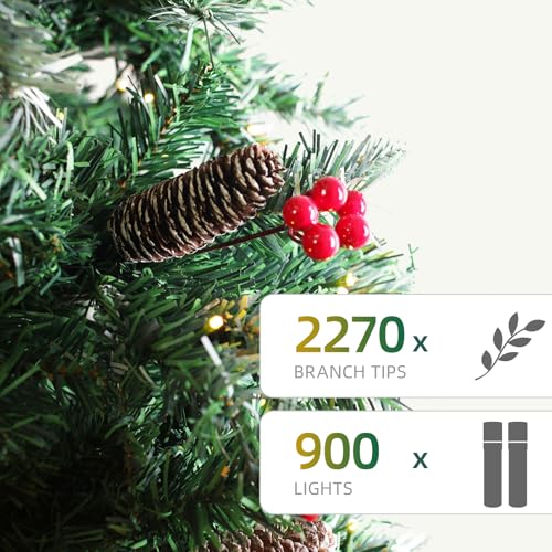 2ft Pre Lit Artificial Mini Christmas Tree with 50 Warm LED Lights G2326