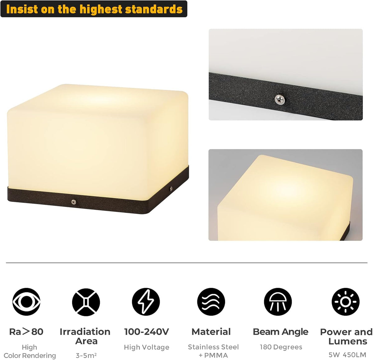 Outdoor Post Cap Light with Waterproof E26 X261