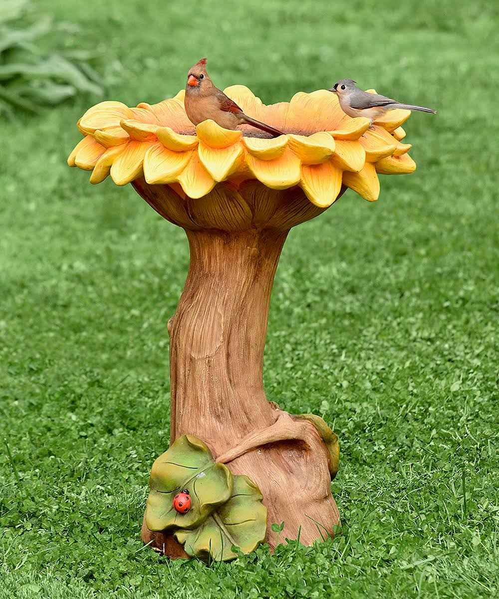 Carved Resin Birdbath G296