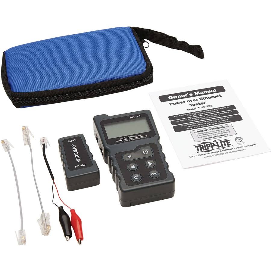 Network and Power over Ethernet (PoE) Signal Tester with Carrying Case I108395