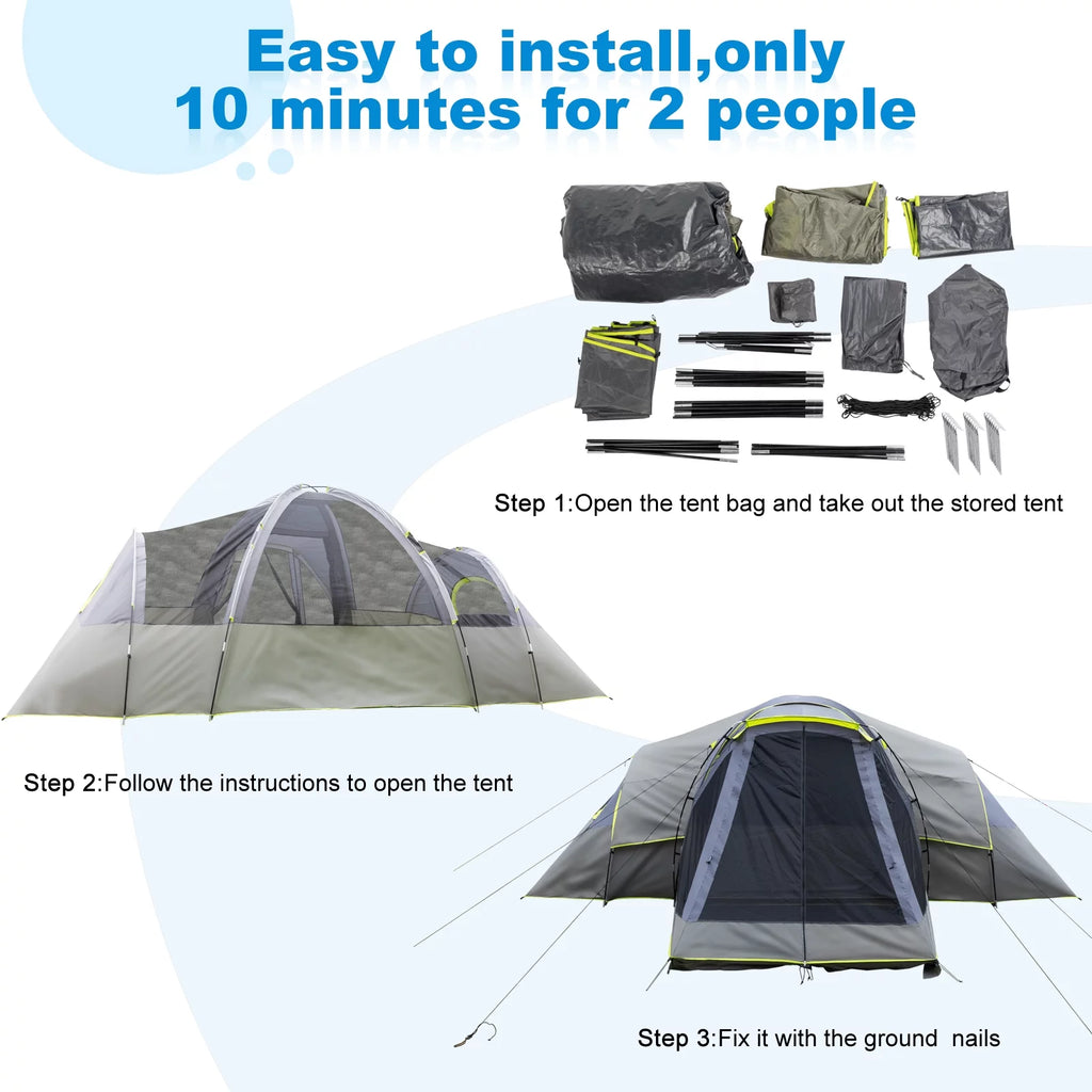 Portable Waterproof 14 Person Double Layer Tent T87840
