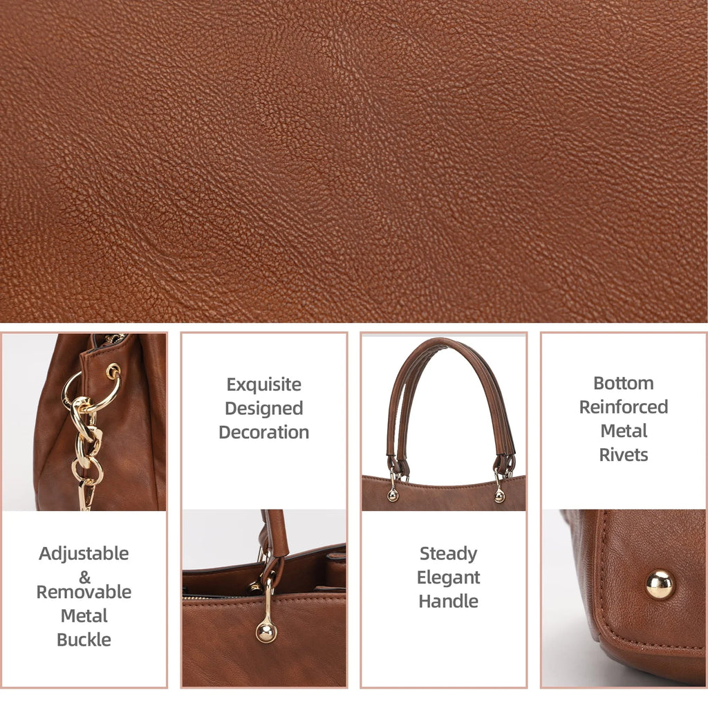 Large PU Leather Multi-Pocket Tote Bag D145825