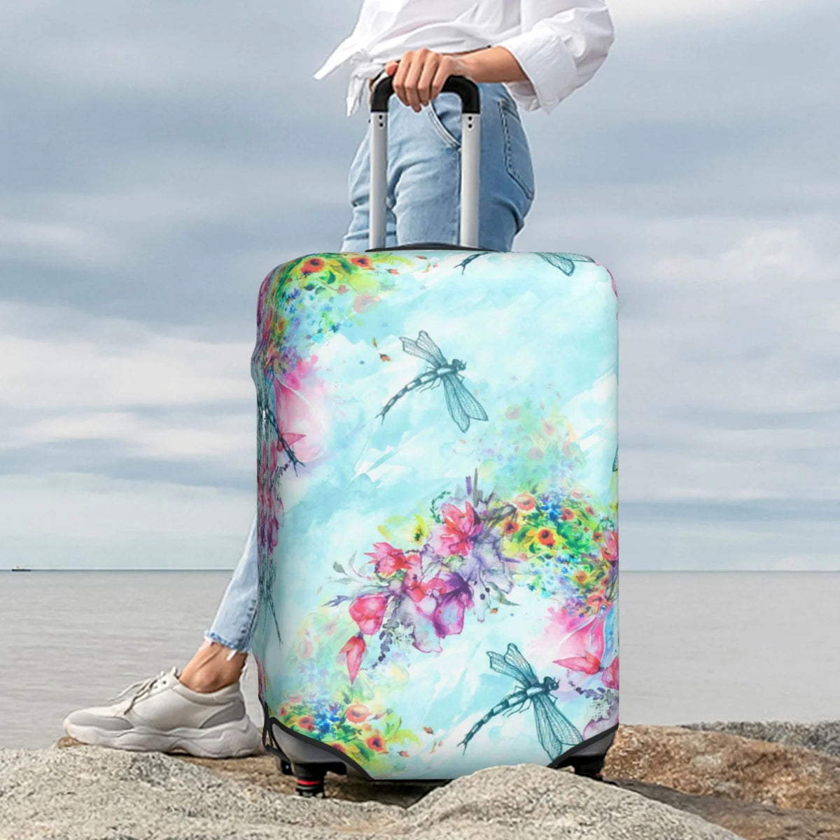 Large Suitcase Protective Cover with Hidden Zipper F96787