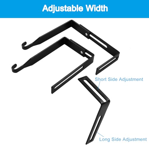 5Pcs Adjustable Metal Cubicle Wall Hooks Fit 1 3/8 Inch to 3 1/2 Inch Thickness Panels (White) F5703