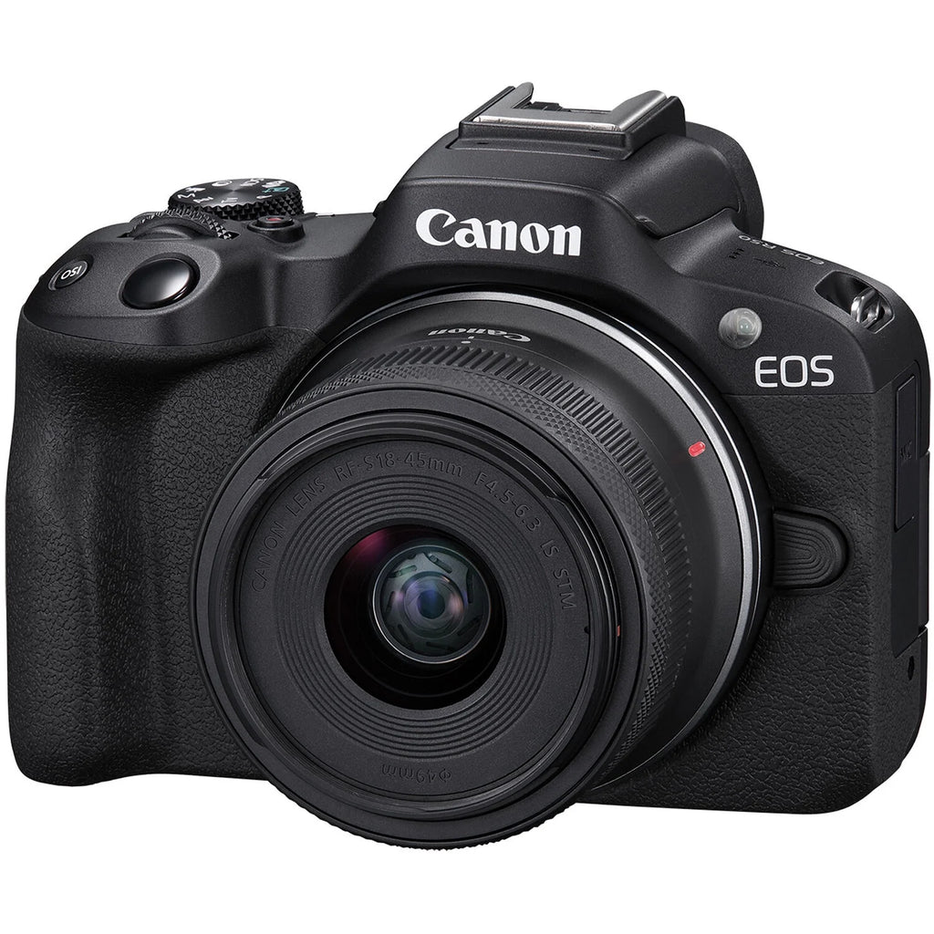 Mirrorless Camera with RF-S 18-45mm + EF 75-300mm Lens + 128GB Memory Card + Case + LED Flash X935600