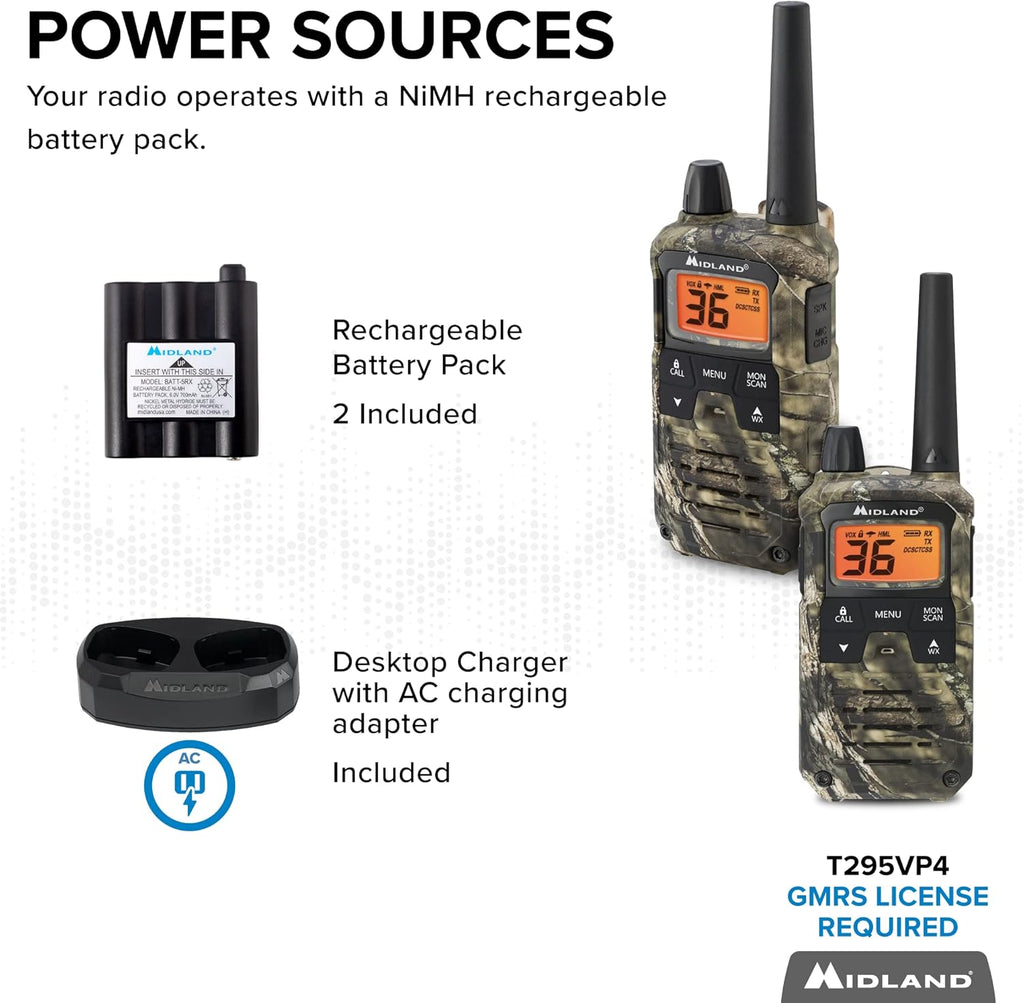 Camo Two Way Radio with NOAA Weather Scan K944