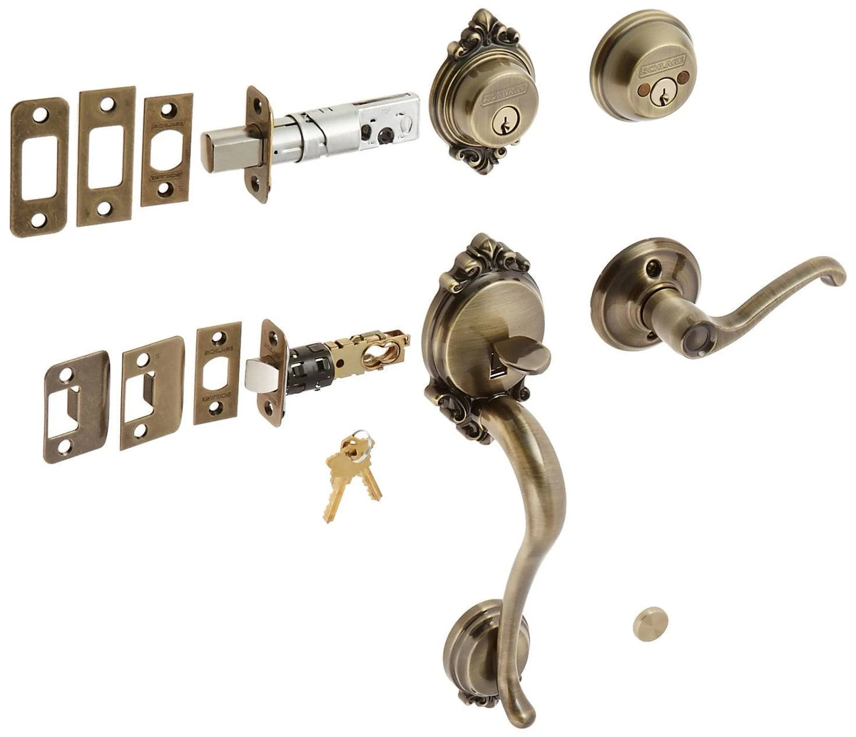 Antique Brass Double Cylinder Handleset N608886