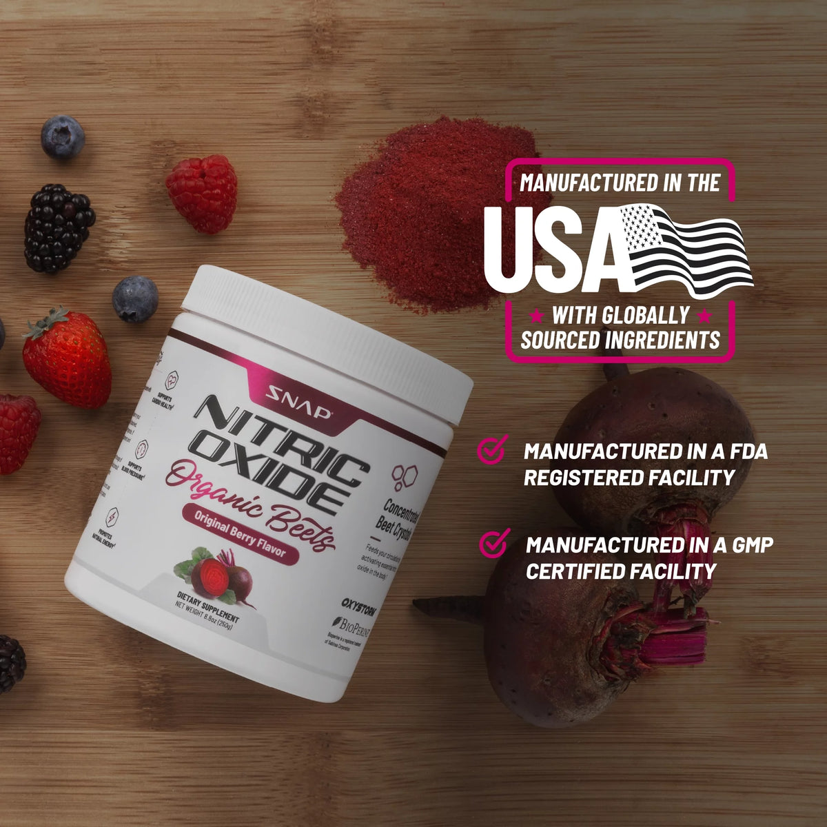 Organic Mixed Berry Beet Root Powder with Amino Acids 250g F27562