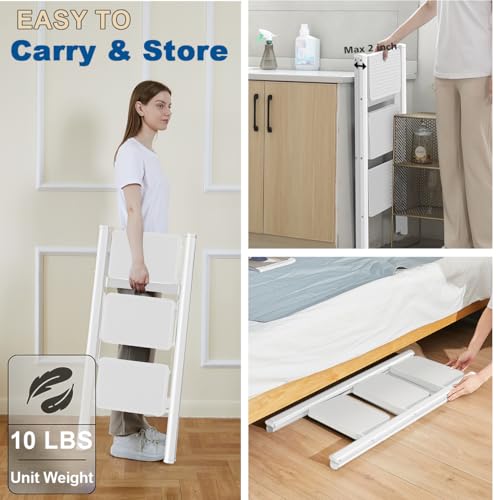 2 Step Folding Steel Step Ladder 330 Lbs Black T4781