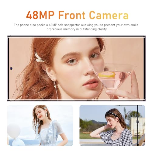 Black 6.8" HD Screen Unlocked Smartphone 6+256GB Android13 with 128G Memory Card D147