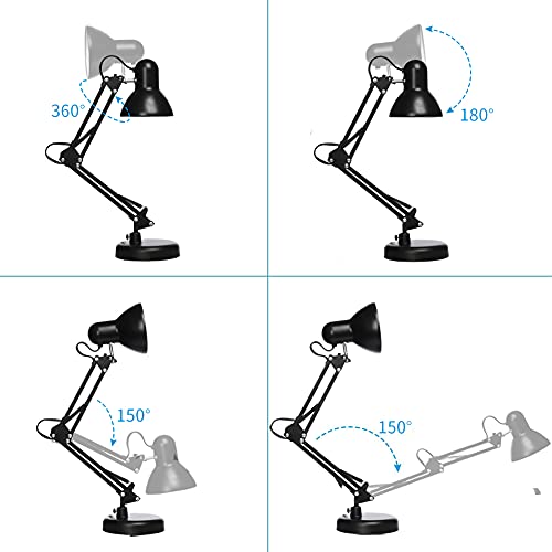 Led Desk Lamp with Clamp, Swing Arm, Folding Table Lamp F722