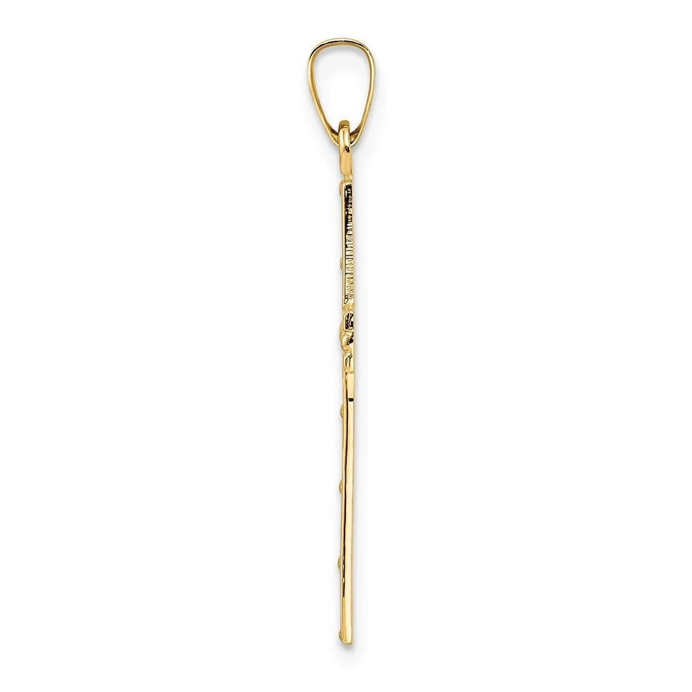 14k Gold Polished Solid Cross Pendant Necklace Z1774