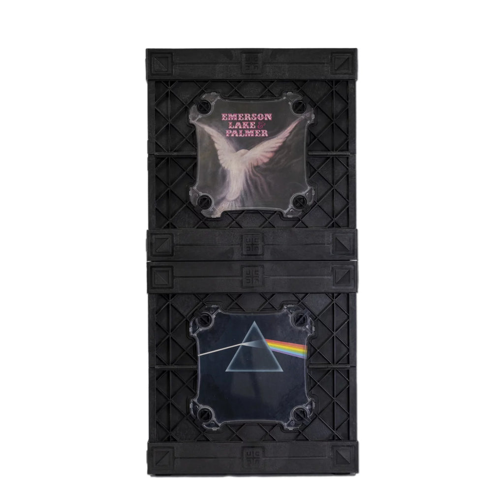 Vinyl Record Storage Crate with Divider and Transparent Panels T832