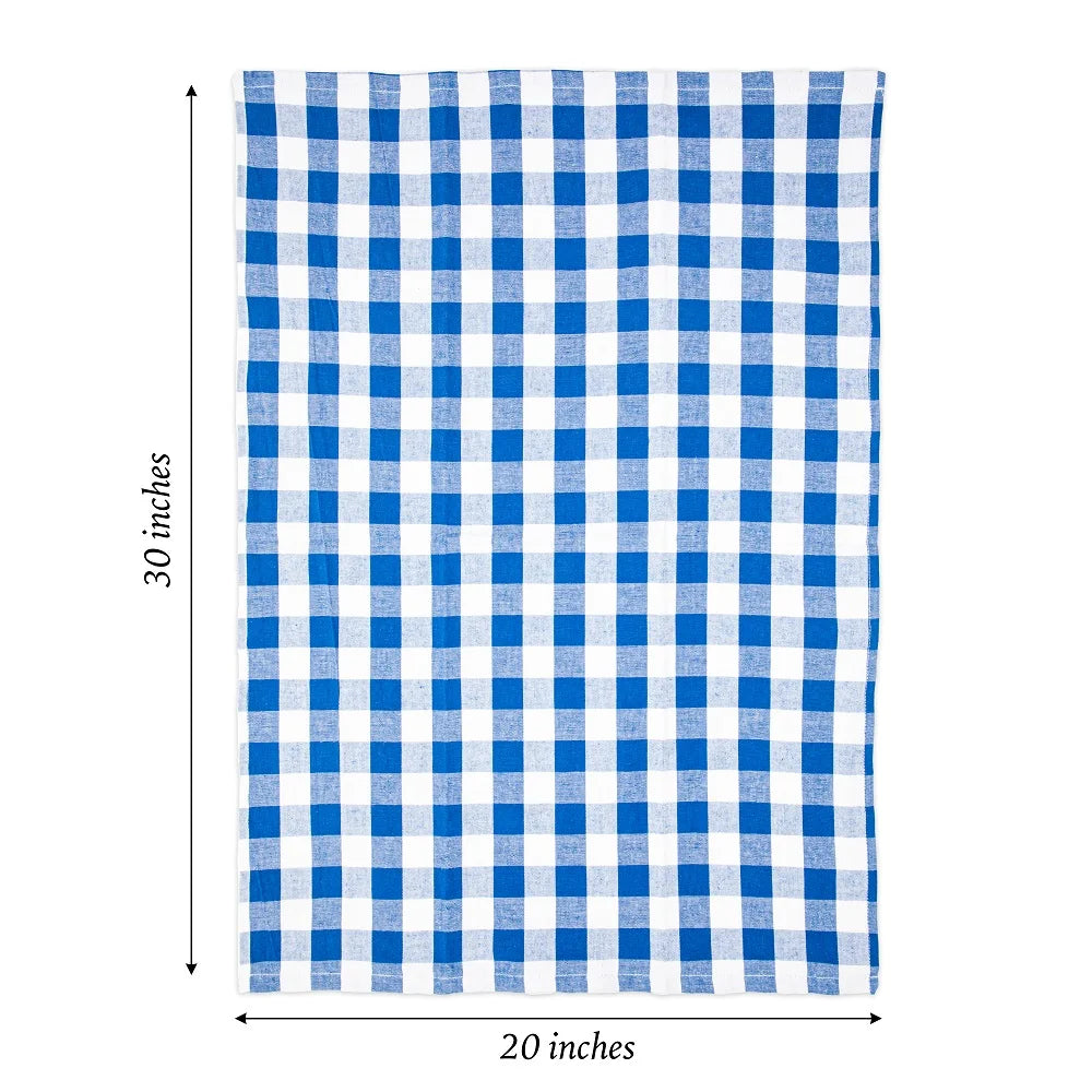 6 Pack Buffalo Plaid Kitchen Towels - 20 x 30 - Blue & White W32694