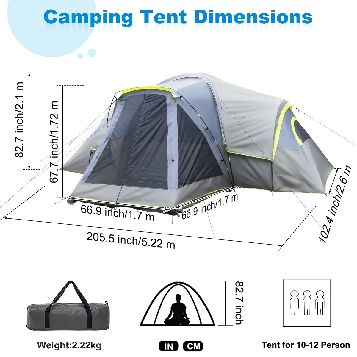 Portable Waterproof 14 Person Double Layer Tent T87840