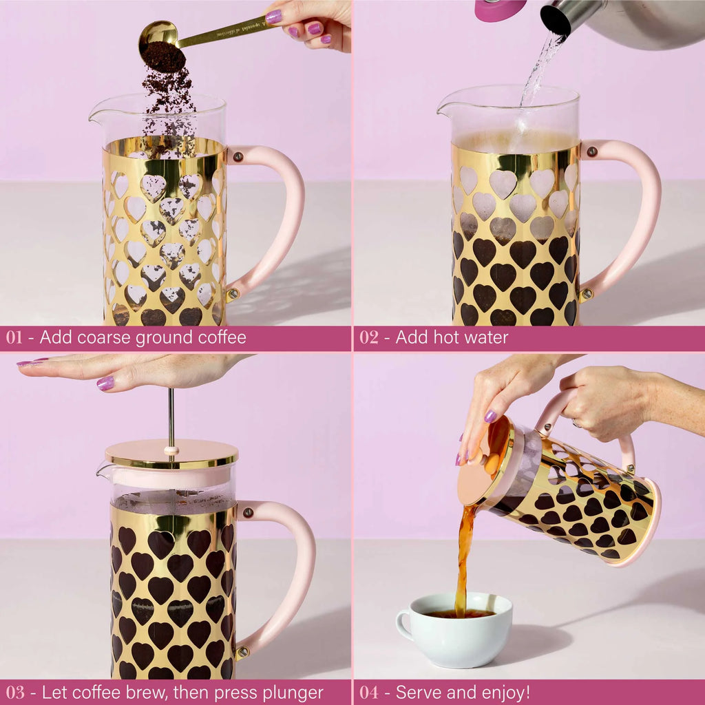 Pink French Press Coffee Maker 34 Ounce C303