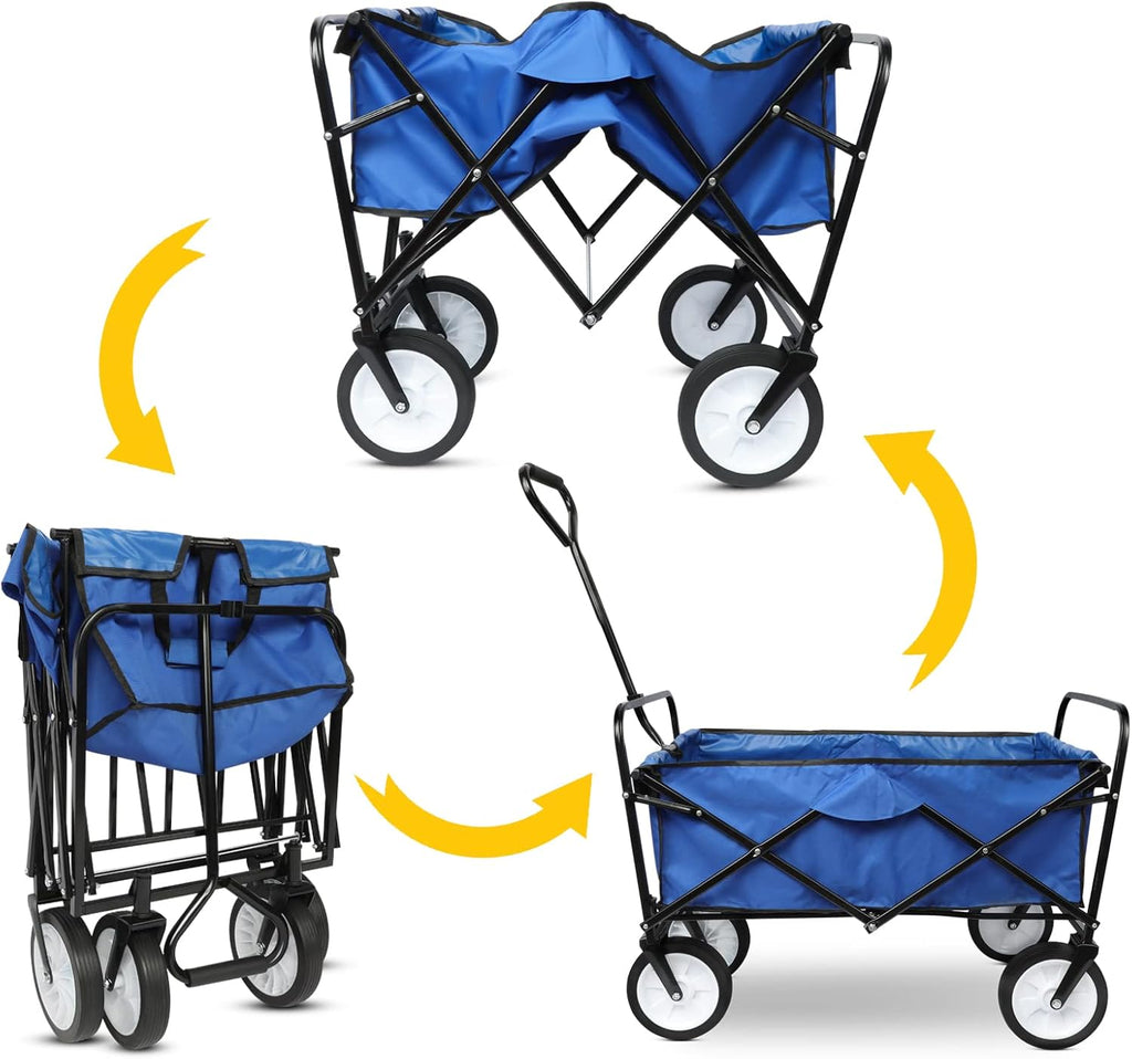 Blue Collapsible Folding Wagon Cart with Wheels N214722