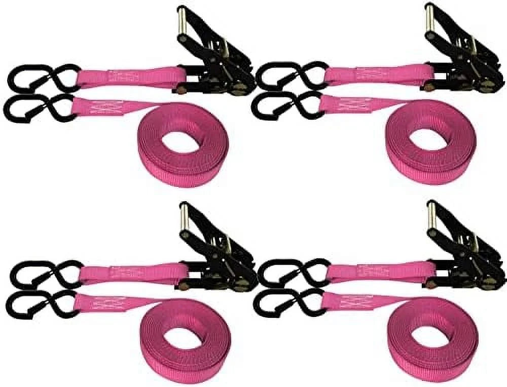 4 Pack Ratchet S-Hook Straps (8 FT) P2386