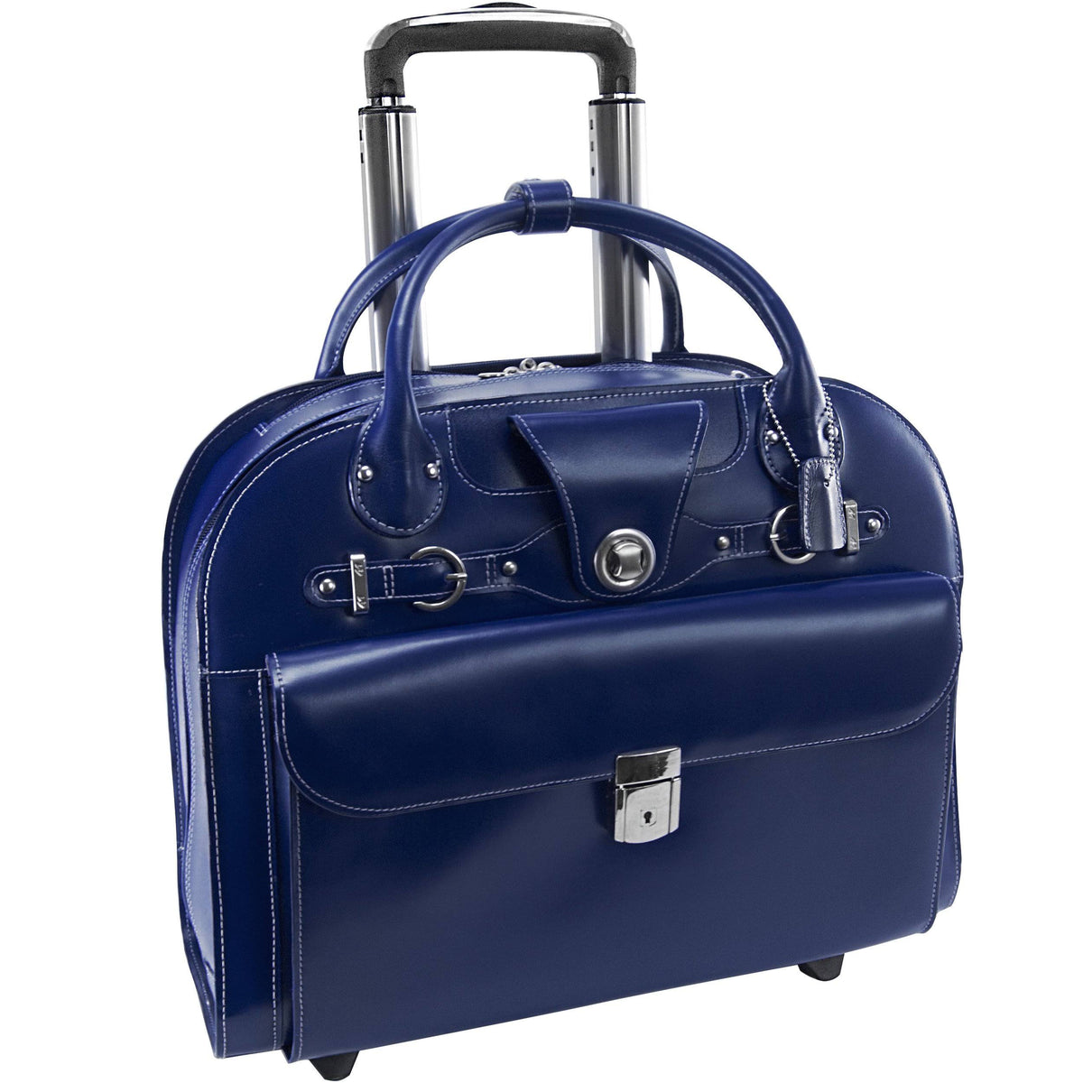 Leather Wheeled Laptop Briefcase O3766