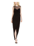 Black Sequined Maxi Sheath Dress S2382
