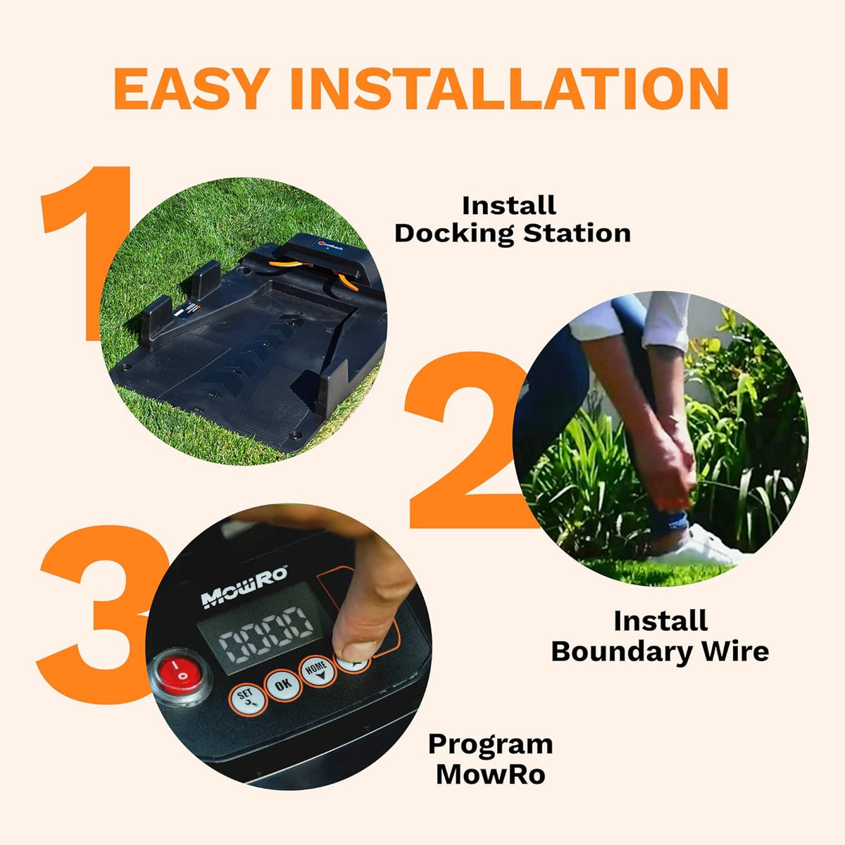 Robot Lawn Mower with 9.5-inch Cutting Width, Brushless Motor M17497