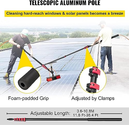 Water Fed Telescopic Window Cleaning Pole Kit with Squeegee Brush N6785