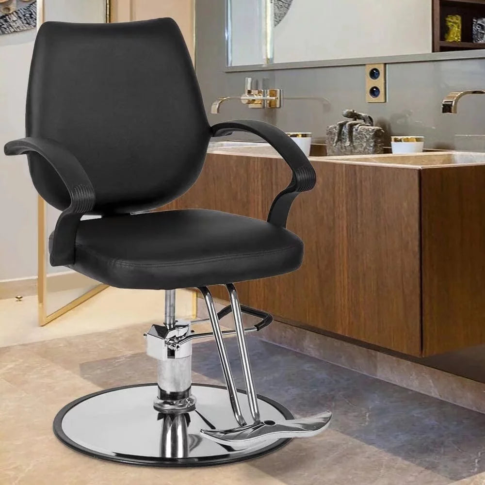 Black Hydraulic Salon Chair with Footrest F796