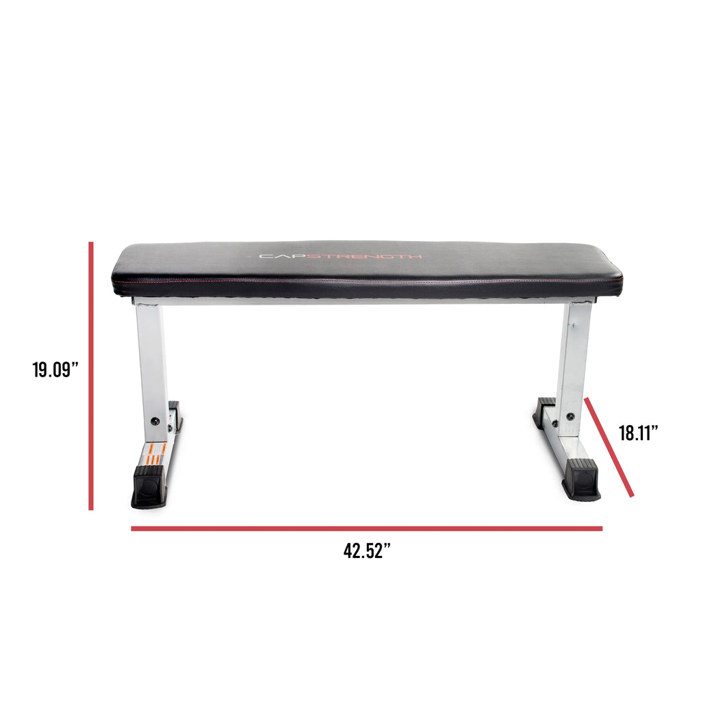 Flat Utility Weight Bench 600 lb Weight Capacity Gray T880