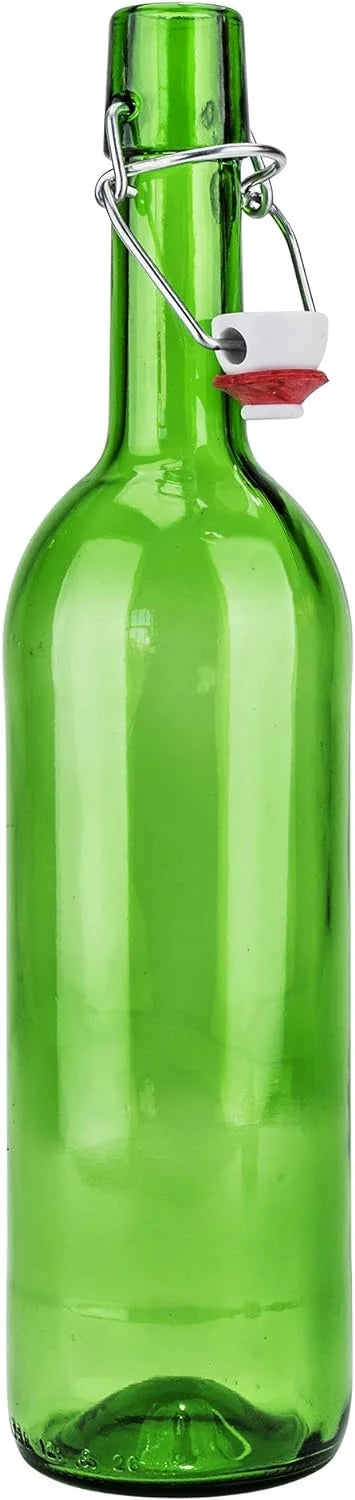Green Glass Wine Bottle With Stopper, Swing Top H338348