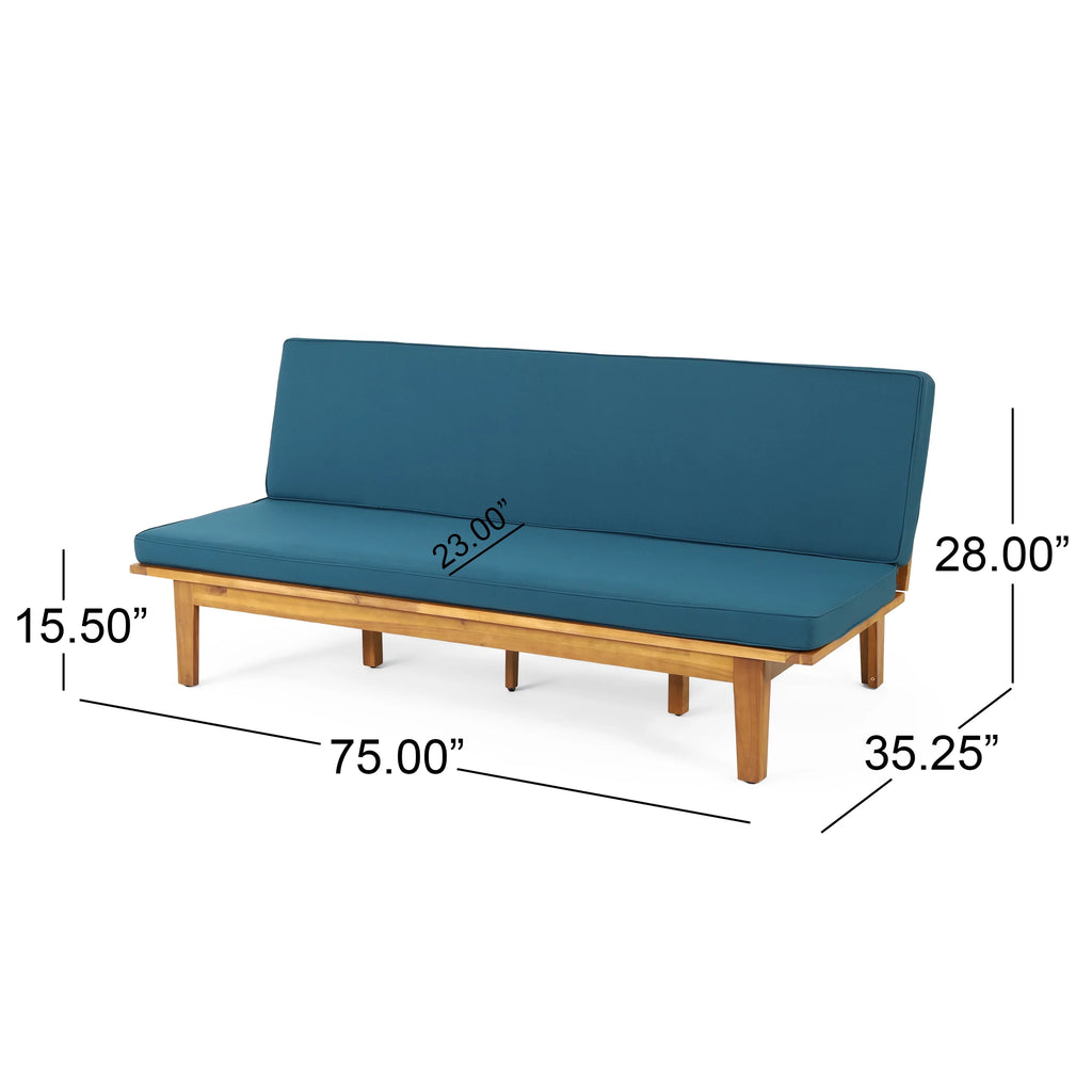 Acacia Wood Convertible Daybed with Cushion P89822