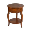 Mid Century Round End Table with Drawer Storage A3911