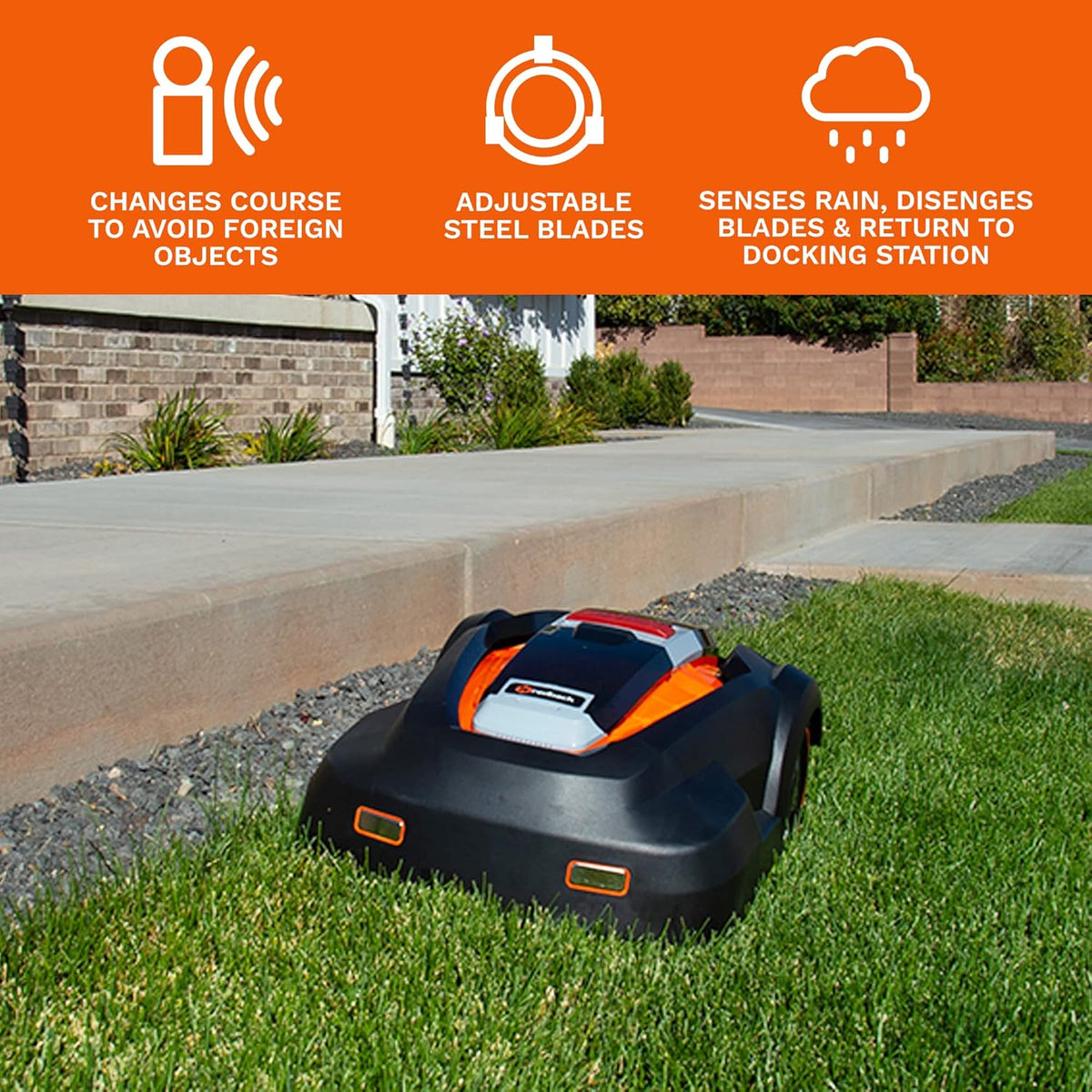 Robot Lawn Mower with 9.5-inch Cutting Width, Brushless Motor M17497