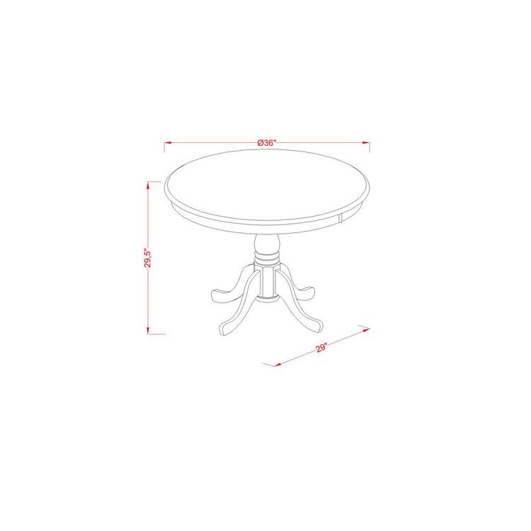3PC Round 36 inch Table and 2 Chairs O665