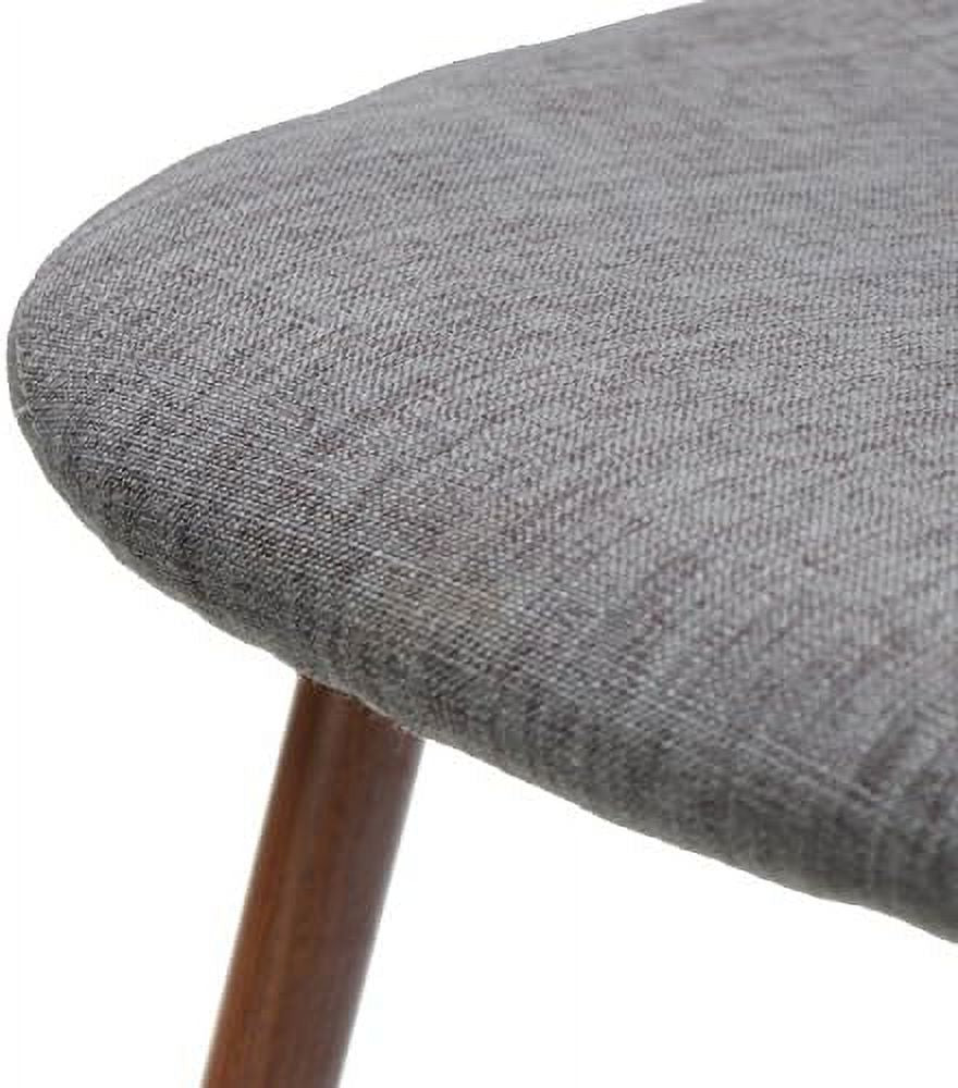 Light Grey Fabric Dining Chairs with Dark Walnut Wood Finished Legs (Set of 2) W284960