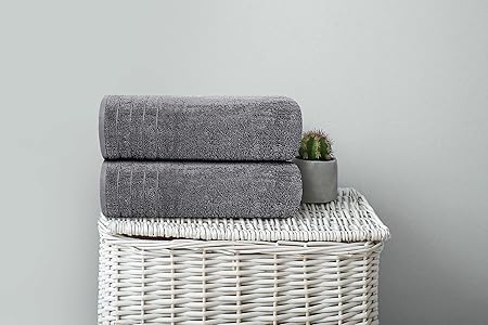 Pack of 4 Extra Large 100% Cotton Bath Towels 30 x 60 Inches Dark Grey P3019