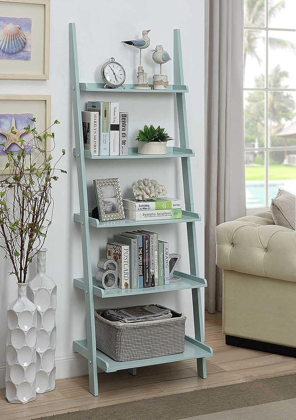 Gray Bookshelf Ladder B2568