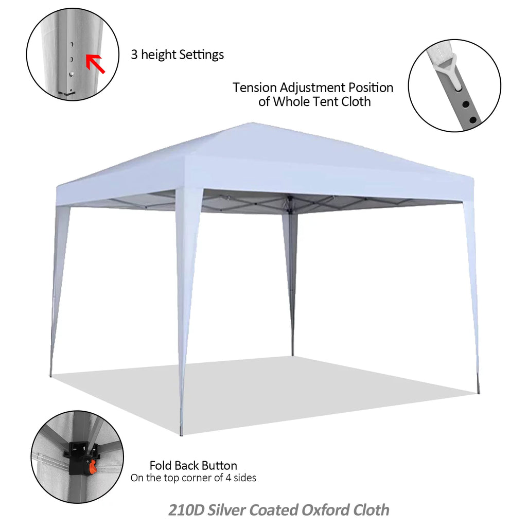 10 x 10 FT White Pop Up Canopy Tent O17963