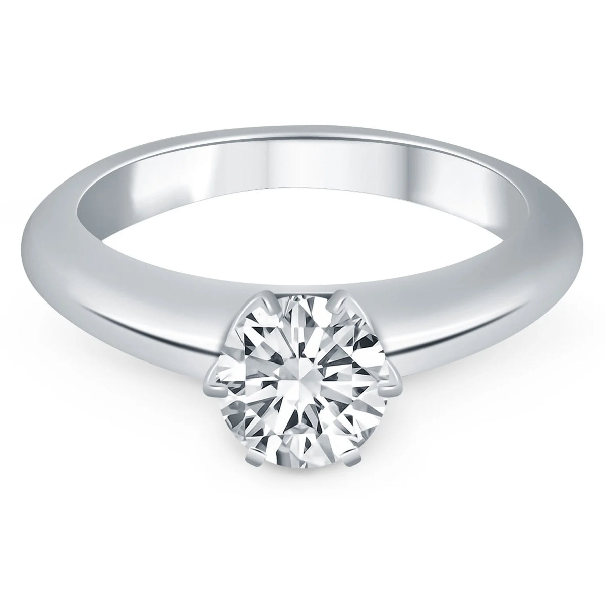 14k White Gold Solitaire Cathedral Engagement Ring X75180