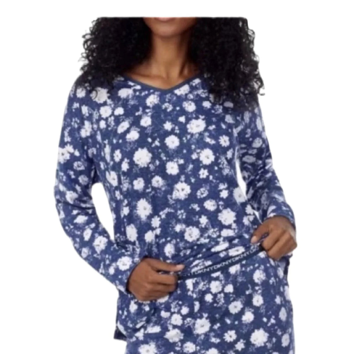 Navy Heather Floral 3-Piece Lounge Set with Eye Mask A74631
