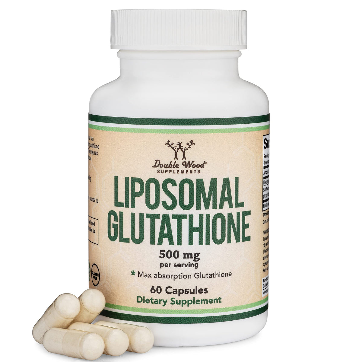 Liposomal Glutathione Supplement 500mg 60 Capsules Vegan Non-GMO B434470