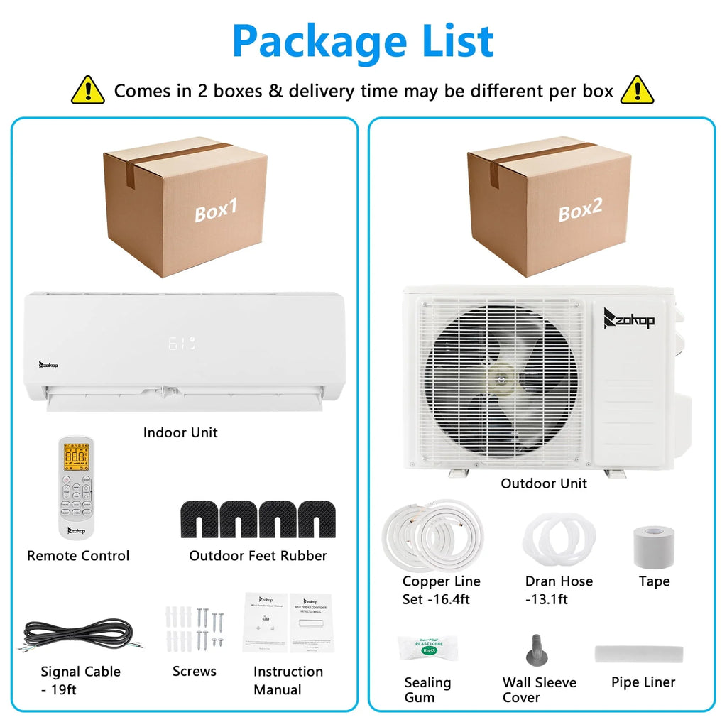 9000 BTU Wifi Enabled Mini Split Air Conditioner & Heater D86683