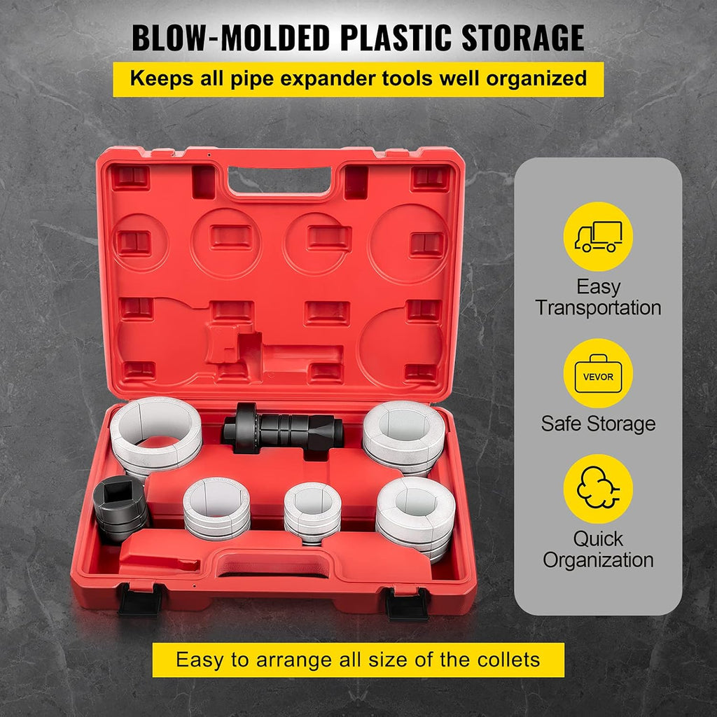 Pipe Stretcher Kit 1-5/8 to 4-1/4, 7 Pcs Pipe Expander Z4187